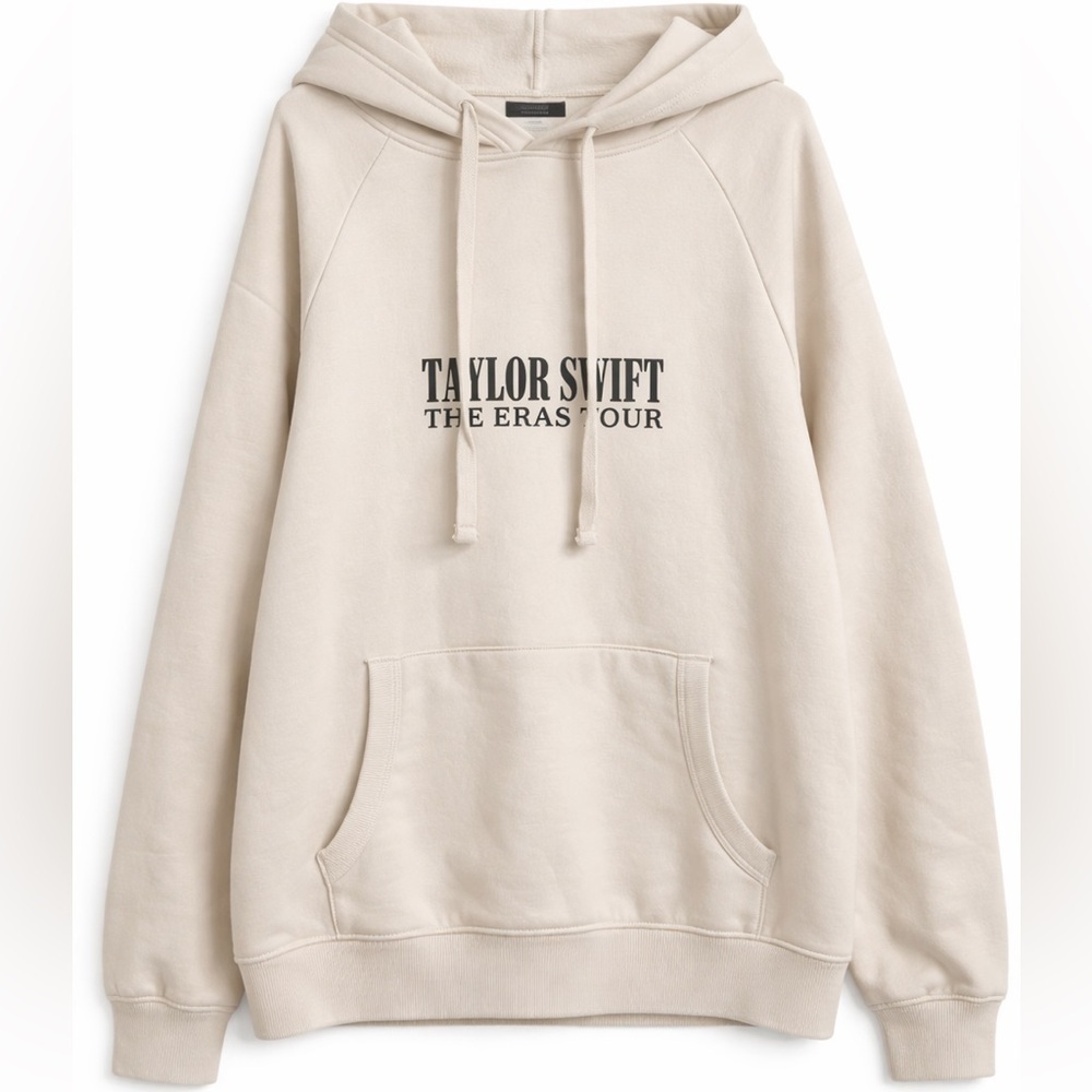 Taylor Swift The Eras Tour Beige Graphic Hoodie large Swiftie oversized lounge